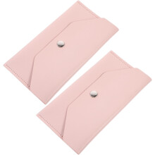 2er-Set rosa PU-Leder-Geldbörsen im Umschlagstil – Kleine, tragbare Geldscheinhülle und Kreditkartenorganizer