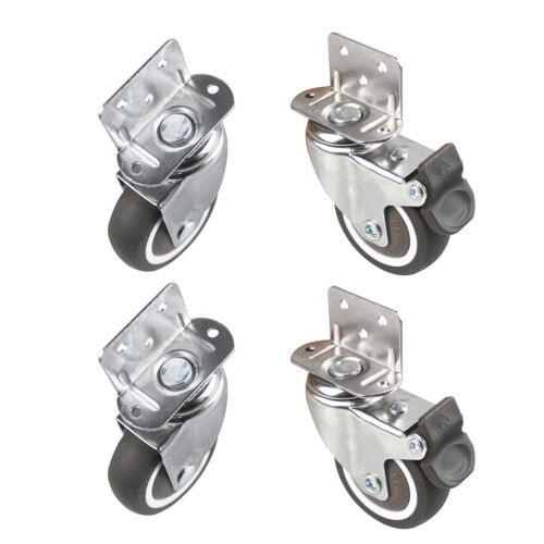 4 Stück Universalräder, Gummiräder, Lenkrollen, Kleberollen
