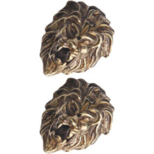 Lot de 2 boutons en laiton antique en forme de tête de lion, à fixer sur du cuir, pour vos loisirs créatifs, pantalons et jeans.