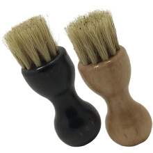 Juego de 2 cepillos de cerdas de madera para limpiar zapatos. Cepillos de cerdas de cerdo para pulir zapatos con mangos de madera de haya.
