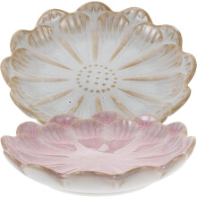 2er-Set Schmuckteller in Blumenform, dekoratives Keramikmaterial
