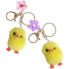 Niedlicher Plüsch-Küken-Schlüsselanhänger, Taschenanhänger, weiches gelbes flauschiges Hühnchen-Mini-Ornament