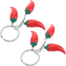 rote Schlüsselanhänger in Form von Chilischoten aus Kunstharz zum Befestigen an Rucksack und Tasche, Outdoor-Camping-Accessoire