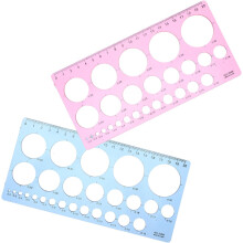 Lot de 2 pochoirs en plastique pour dessiner des cercles - marquages précis et légers - gabarits géométriques