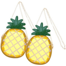 2er-Pack Ananas-Umhängetaschen für Mädchen, kompakte PU-Messenger-Taschen, praktisch zu tragen, modisch und hübsch