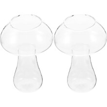 Lot de 2 verres à cocktail fantaisie en forme de champignon, fond épais et stables.