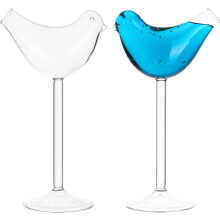 Lot de 2 porte-cocktails en verre en forme d'oiseau, style moderne, créatif et esthétique.