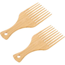 2 Stück Ölkämme für Männer, 6,37 x 2,55 x 0,20 Zoll, komfortabel, leicht, aus Bambus, breite Zinken, praktisch