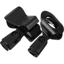 2 Stück Universal-Mikrofonhalterung, Mikrofonständerklemme, Kunststoff, leicht, hält Mikrofon sicher, schwarz