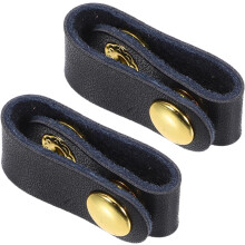 2 Stück Verstellschnallen aus echtem Leder für Handtaschengriffe, schwarz, 11,3 cm, Taschenriemen-Kürzungsclips