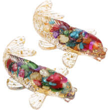 2er-Set Fischdekoration, Fischornament aus Kristallharz, Epoxidharz, flacher Boden, handwerklich gefertigt, schönes Design, praktisch