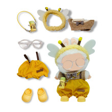 MOFABIA Clothes for 17cm Doll, 6 Pcs Set Doll's Outfits Luxury Clothes Glasses Headset Shirt Pants Shoes and Accessories, Stylish Adorable Dolls Dress