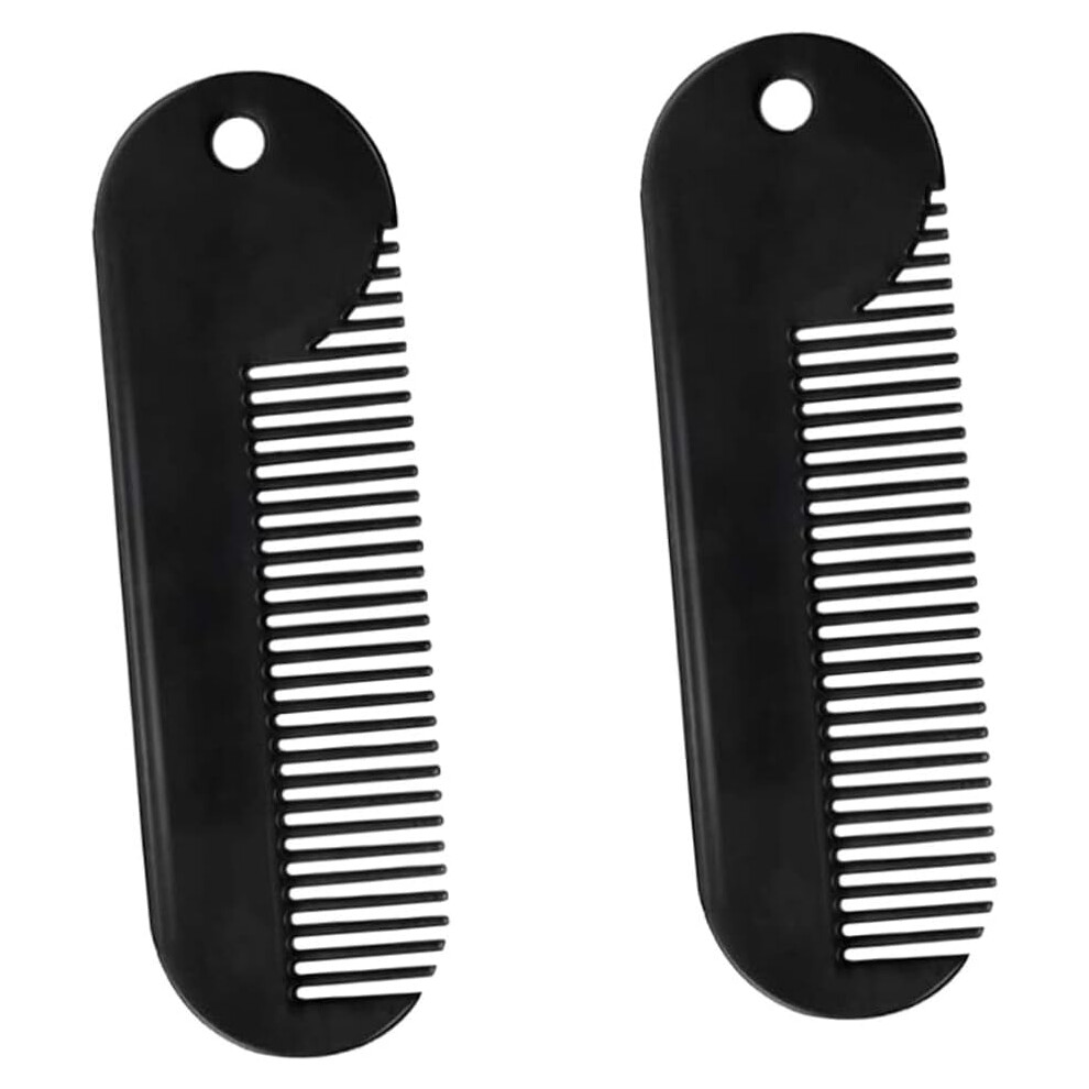 Hkhbjs Black 2Pcs Zinc Alloy Beard Comb Sturdy And Portable Hair Styling Comb For Men Useful Beard Supply