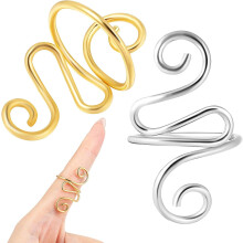 Verstellbare Häkelringe, 2 Stück, Metall-Garnspannungs-Fingerführungsringe zum Stricken und Häkeln