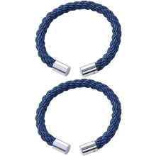 2 magnetische Raffhalter für gefütterte Verdunkelungsvorhänge, marineblaues Polyesterseil