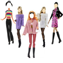 Abiti per Bambole, 5 Set Abbigliamento Vestiti Primavera Pantaloni Giacca Cappello per Bambole da 11.5 Pollici
