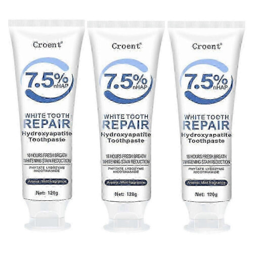 3PCS Hydroxyapatite Toothpaste for Advanced Enamel Protection, Gentle and Effective Formula, Fluoride-Free Toothpaste