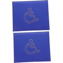 Lot de 2 pochettes porte-certificats pour carte d'invalidité européenne, en PU et PVC.