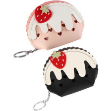 2pcs mini carteira de sorvete bolsa pequena para bolsa bolsa de moeda bonita para meninas bolsa estética com zíper carteira de morango