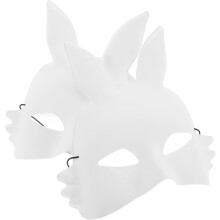 st tomma kaninmasker för DIY-målning PVC-kaninmasker för Halloween-fest maskeradkostymtillbehör