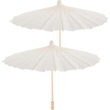 2 stuks papieren parasols voor poppenhuis, miniatuur Chinese Japanse paraplu, doe-het-zelf schilderdecoratie voor bruiloft en vrijgezellenfeest