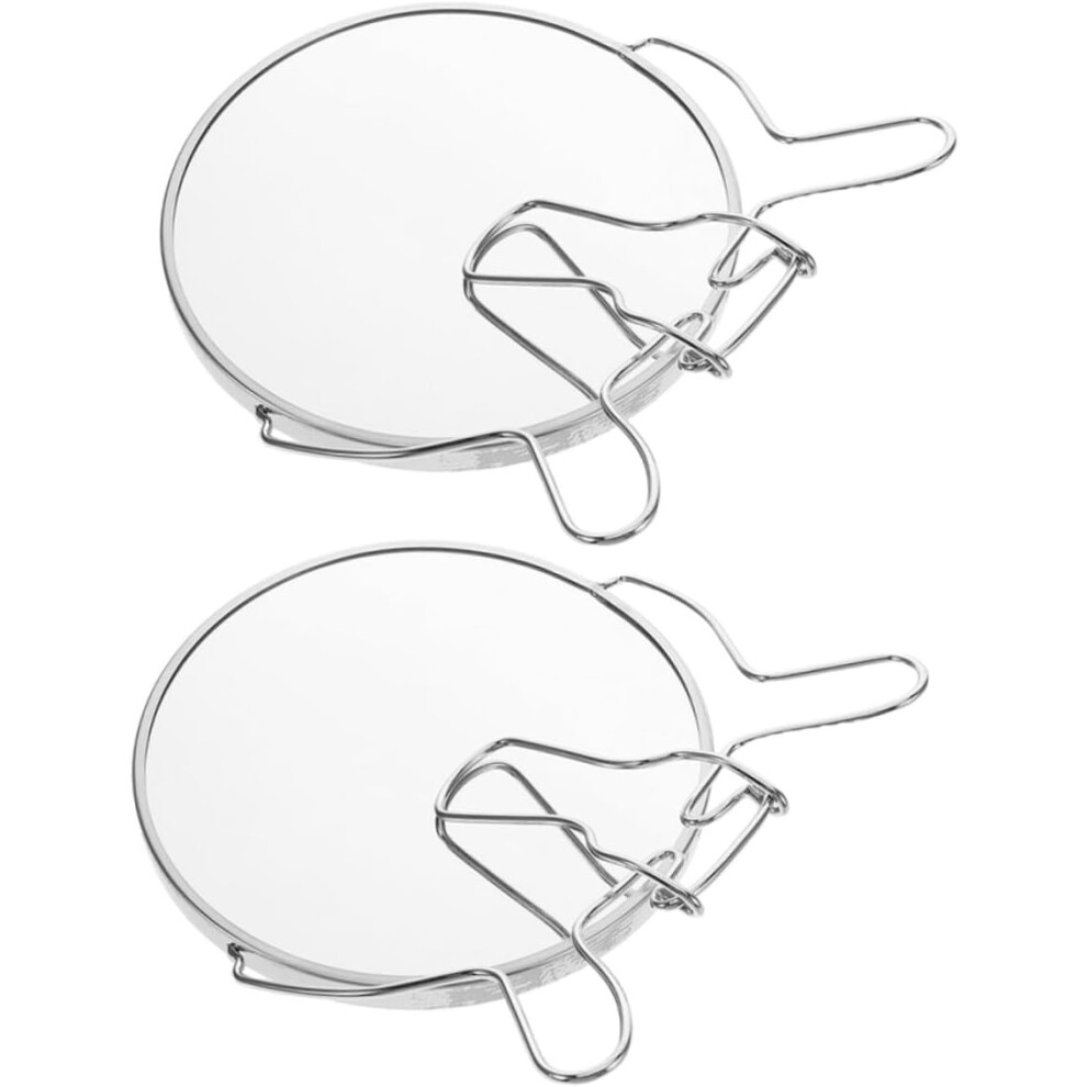Hkhbjs 2Pcs Double Sided Swivel Vanity Mirror For Makeup, Round Metal And Glass Desktop Mirror