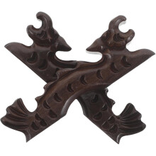 2pcs Wooden Dragon Shape Chinese Brush Pen Holder for Calligraphy and Painting Decorative