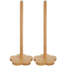 2-teiliges Set aus hölzernem Spinnrad mit oberem Wirbel für DIY-Spinnprojekte und Kammzug