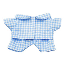 niannyyhouse 10cm 15cm 20cm Plush Doll Clothes Shirt Pants Multi-Color Plaid Pajama Set Doll Dressup (Blue, 10cm)