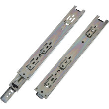 Lot de 2 glissières latérales de tiroir avec système anti-blocage et verrouillage automatique, en acier laminé à froid argenté.