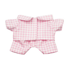 niannyyhouse 10cm 15cm 20cm Plush Doll Clothes Shirt Pants Multi-Color Plaid Pajama Set Doll Dressup (Pink, 20cm)