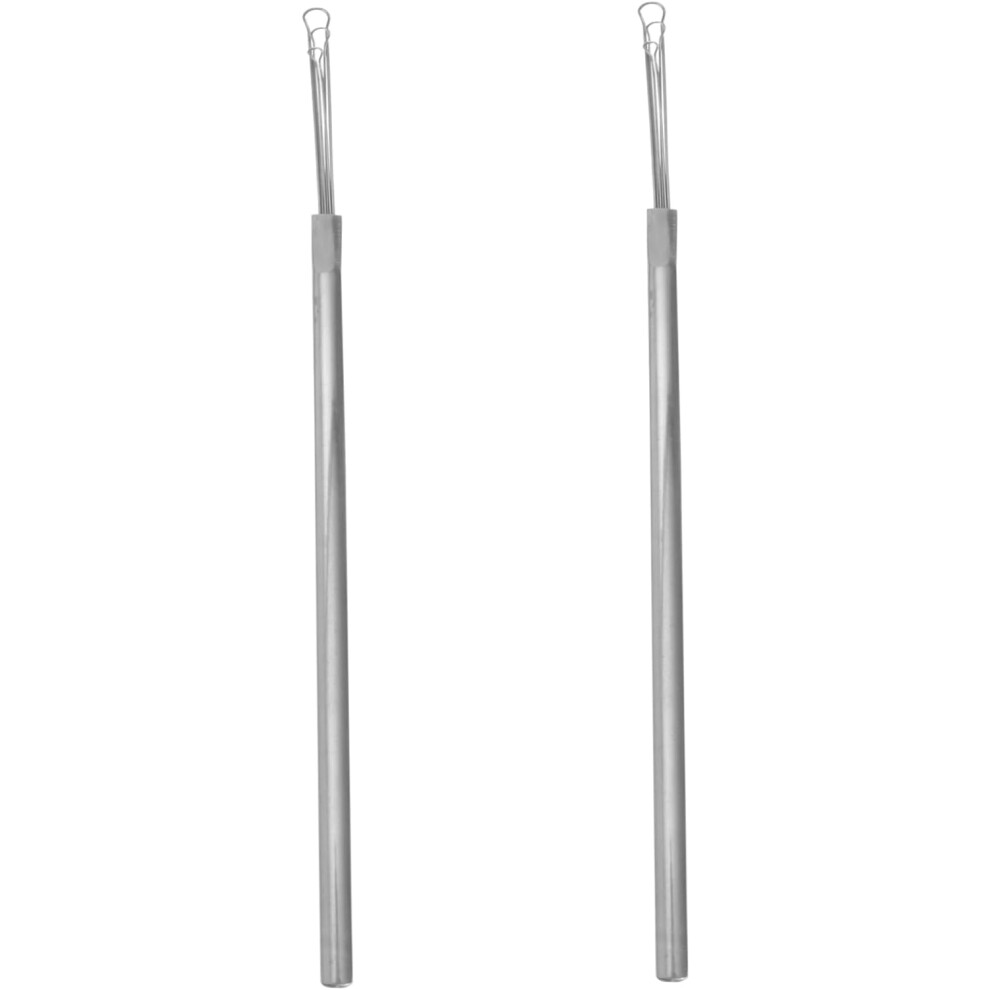 Hkhbjs Stainless Steel Earpicks Metal Ear Scoops 2Pcs Set Portable Ear Wax Removal Tools