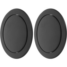 Lot de 2 couvercles de poubelle ronds en acier inoxydable avec charnières et rabat.