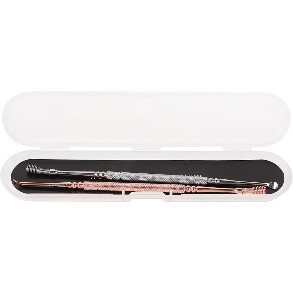 Hkhbjs Stainless Steel Double-Ended Earwax Spoon Ear Cleaning Tool With Spring Design