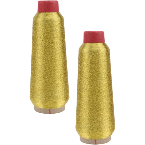 Metallic-Stickgarn, 150D Polyester-Nähgarn, 2 Rollen, Gold