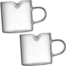100-ml-Espressoglas-Set mit Doppelausguss und ergonomischem Griff, Kaffeetassen aus Borosilikatglas