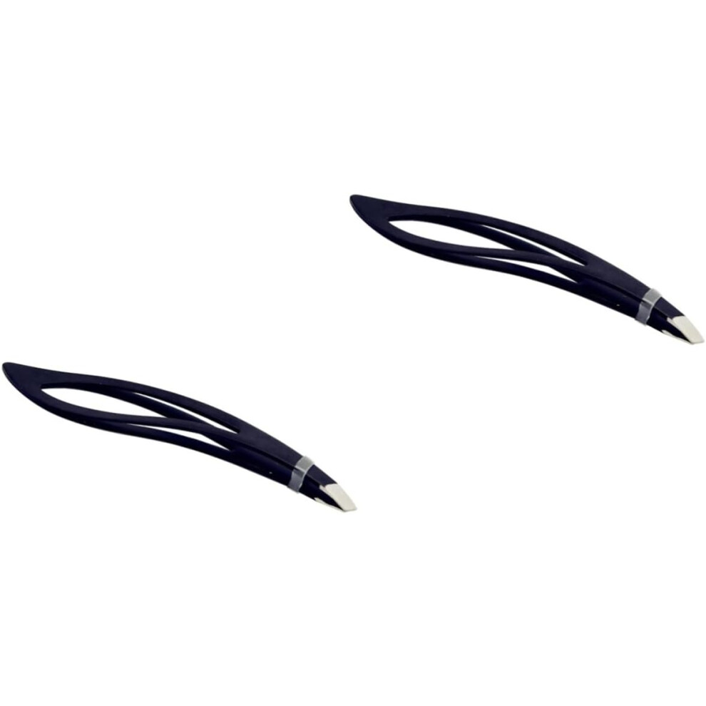 Hkhbjs 2Pcs Stainless Steel Slant Tip Tweezers For Hair Removal Grooming Tool