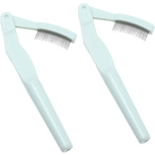 2 stuks gladde, volle wimperkammen van roestvrij staal, make-uptool voor vrouwen, wimperborstel, wenkbrauwdefiner, thuisgebruik.