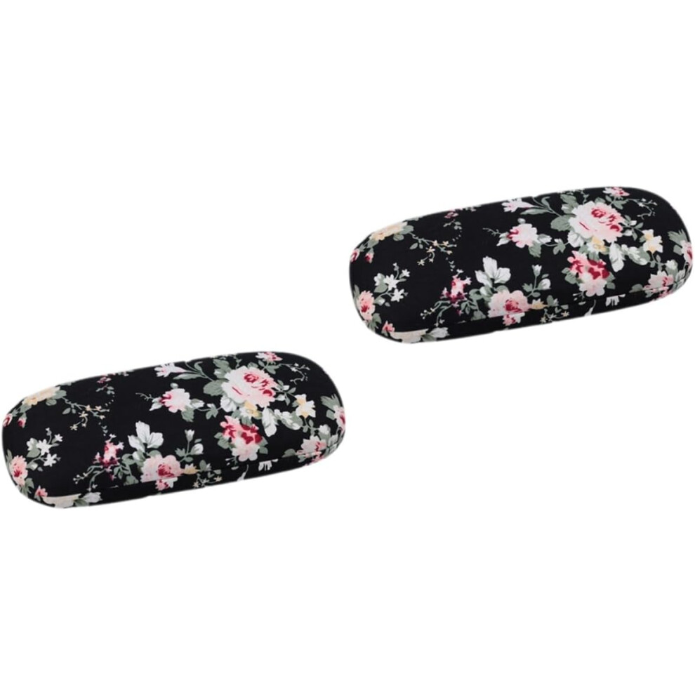Hkhbjs Black 2Pcs Box Hard Shell Glasses Case For Sunglasses Travel Eyeglass Carry Case Secure Closure