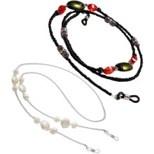 unidades de cadena para gafas, cadena para gafas colgante para el cuello, cuentas, estilo vintage en blanco y negro, soporte para gafas de uso diario
