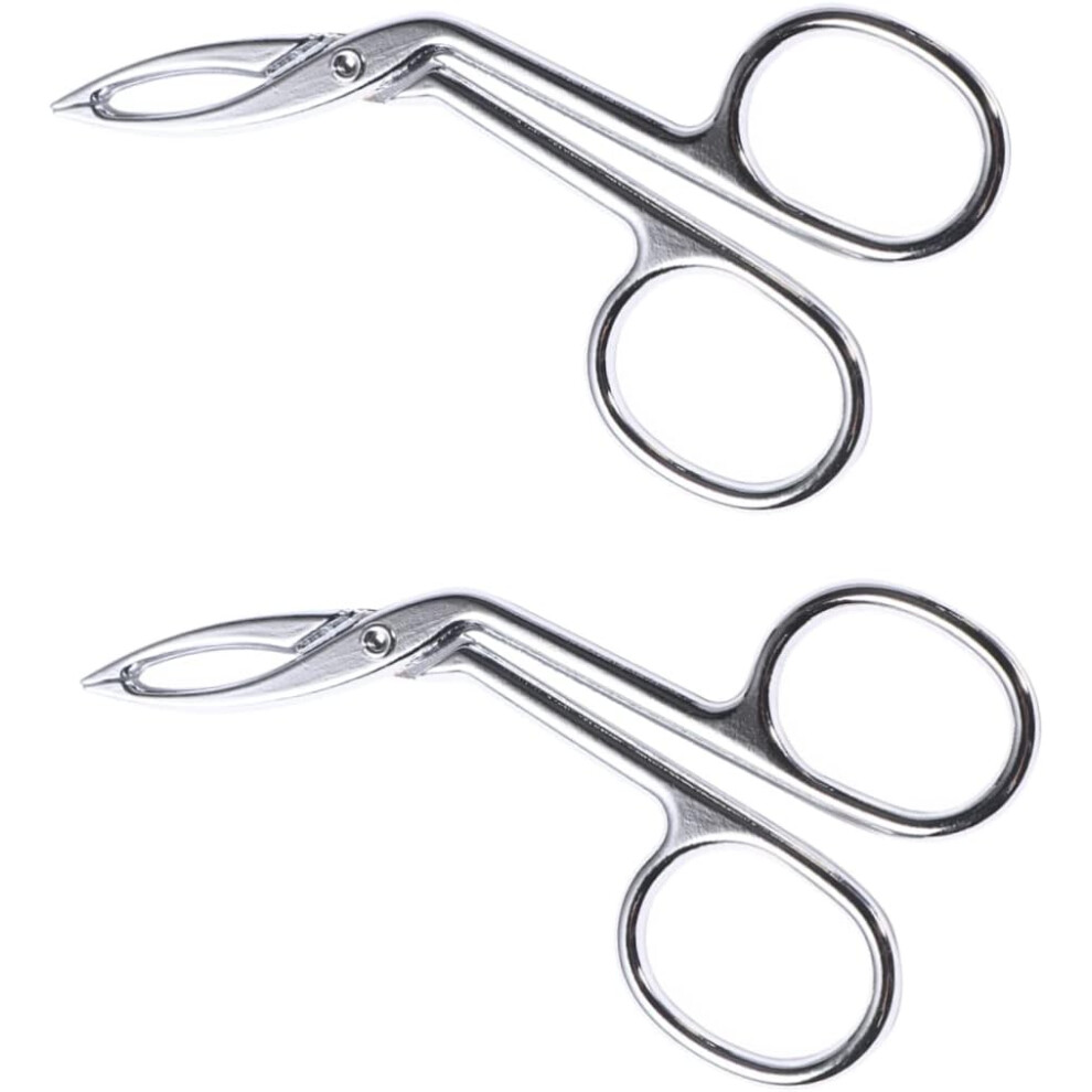 Hkhbjs 2Pcs Stainless Steel Oblique Head Eyebrow Clip Tweezers