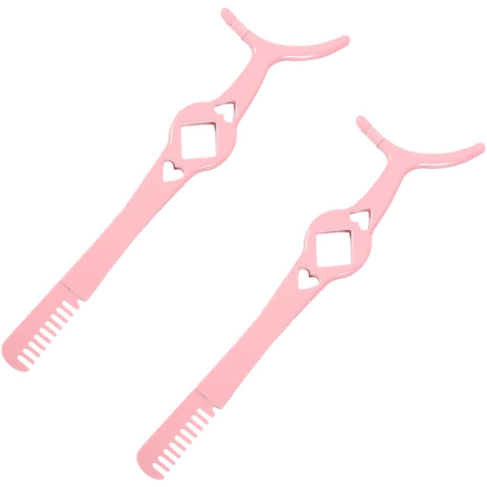 Hkhbjs 2Pcs Eyelash Tweezers Stainless Steel Lash Clamp Comb Applicator