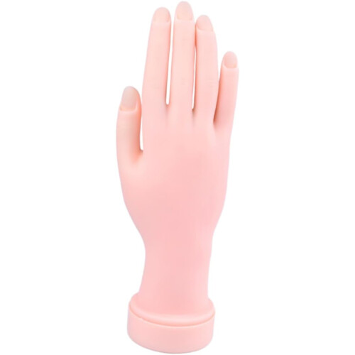 2pcs Fake Hand Model Rubber Training Model Nail Art Practice Tool Manicure Tool for Nail Tips Insertable Hand Practice