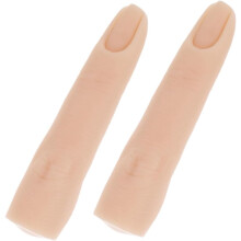 2pcs Silicone Practice Fingers Nail Training Model Movable Hand Mannequin for Nails Art Practice Realistic Silicone Joint