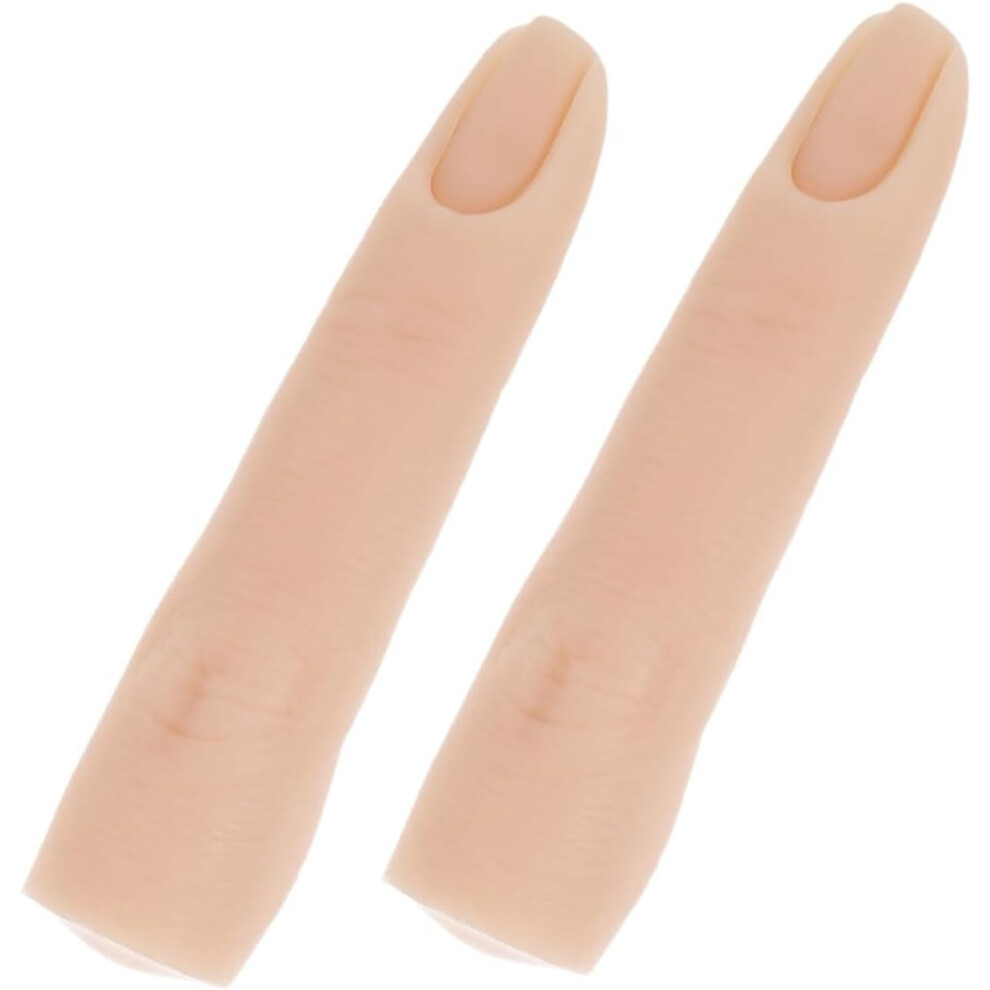 Hkhbjs 2Pcs Silicone Practice Fingers Nail Training Model Movable Hand Mannequin For Nails Art Practice Realistic Silicone Joint