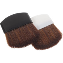Lot de 2 pinceaux de maquillage portables blancs, doux et souples, pour blush et fond de teint.