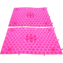 2 Stück rosa Fußmassage-Akupressurmatte, rechteckige Zehenreflexzonenplatte, TPE-Pad