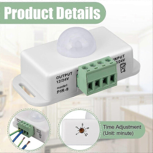 Lot de 6 détecteurs de mouvement infrarouges PIR 12V/24V avec interrupteur lumineux intégré. 2