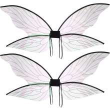 2 Stück schwarze Zikaden-Feenflügel, Kostümzubehör für Erwachsene, transparente Maskenballflügel