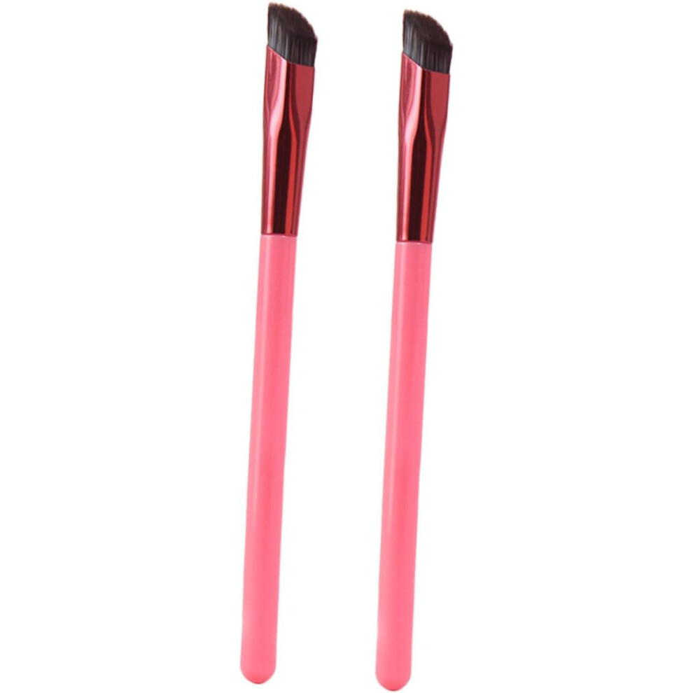 Hkhbjs Brown 2Pcs Bristle Eyebrow Brushes With Large Square Concealer Brush For Makeup Angled Brow Tools